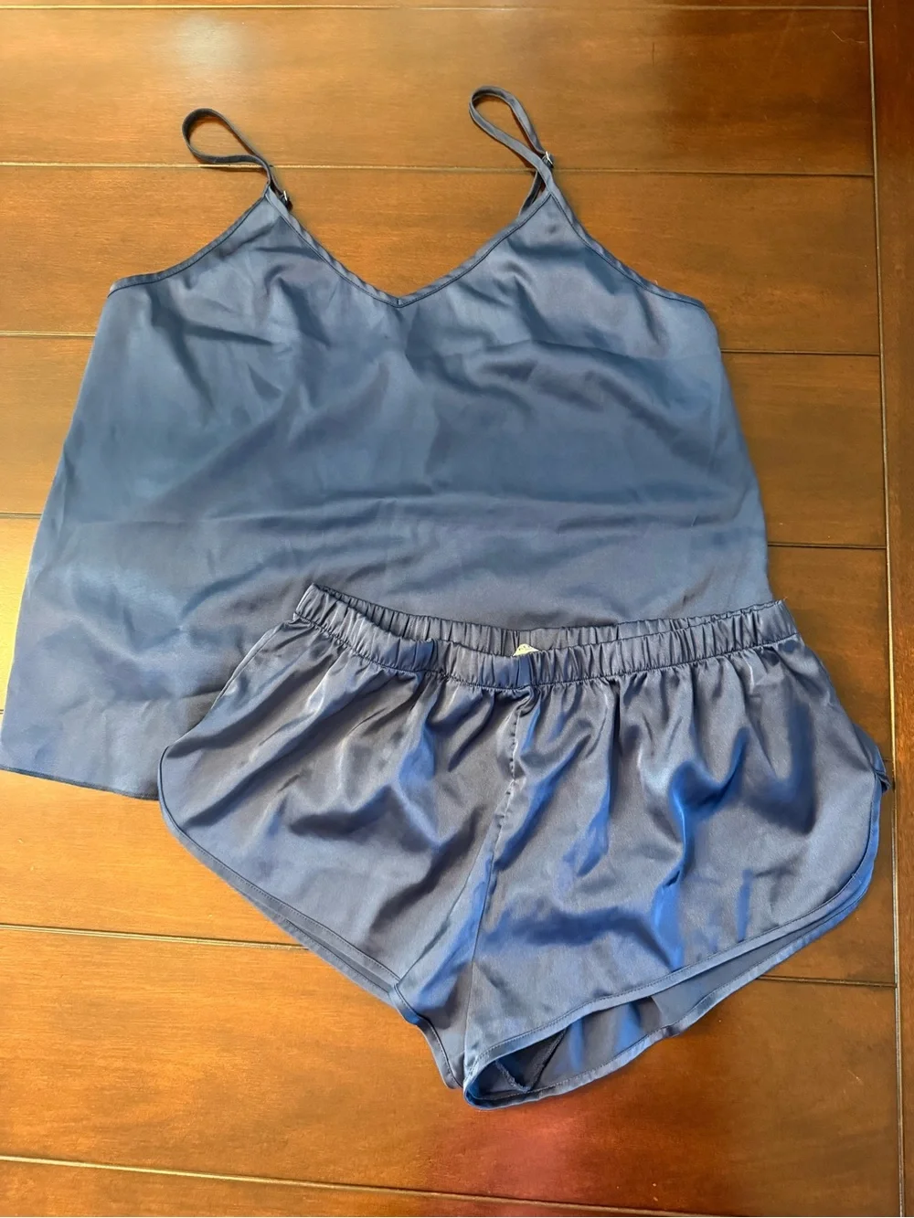 Women's Navy Cami & Short Satin Sleep Set